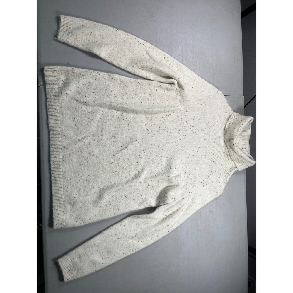 Sisters Womens Small Turtleneck Sweater Cream Donegal Speckled Knit Cozy